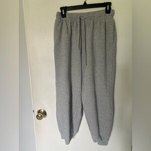 Double Zero Gray Sweatpants Relaxed Fit Elastic Waistband